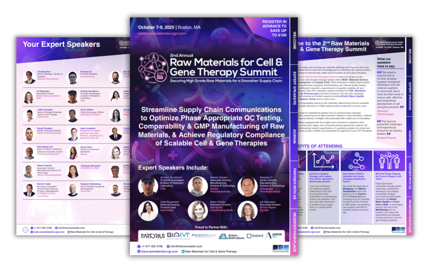 Raw Materials for Cell and Gene Therapy Summit brochure cover